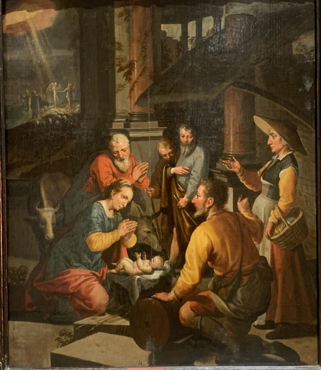 Adoration Of The Shepherds. Oil On Panel, 47 X 39 Cm. Circle Of Pieter Pietersz. Aertsen, 1541–1603-photo-2