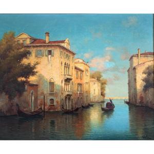 Canal In Venice. Oil On Canvas 65x54. Hugo Golli -vallin