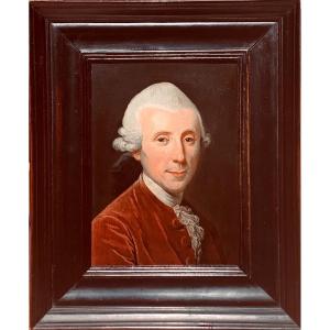 Portrait Of A Man. Oil Copper 15x20. Late 18th Century.