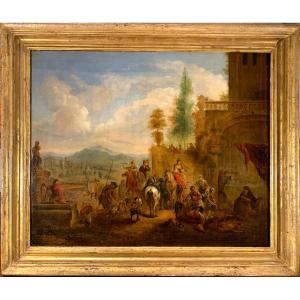 Retourn From Huntîng. Oil On Canvas Late 18th Century. 54x43. French School 
