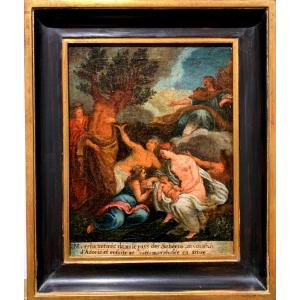 Myrrh And The Birth Of Adonis. Oil Canvas 23x18. 18th Century.