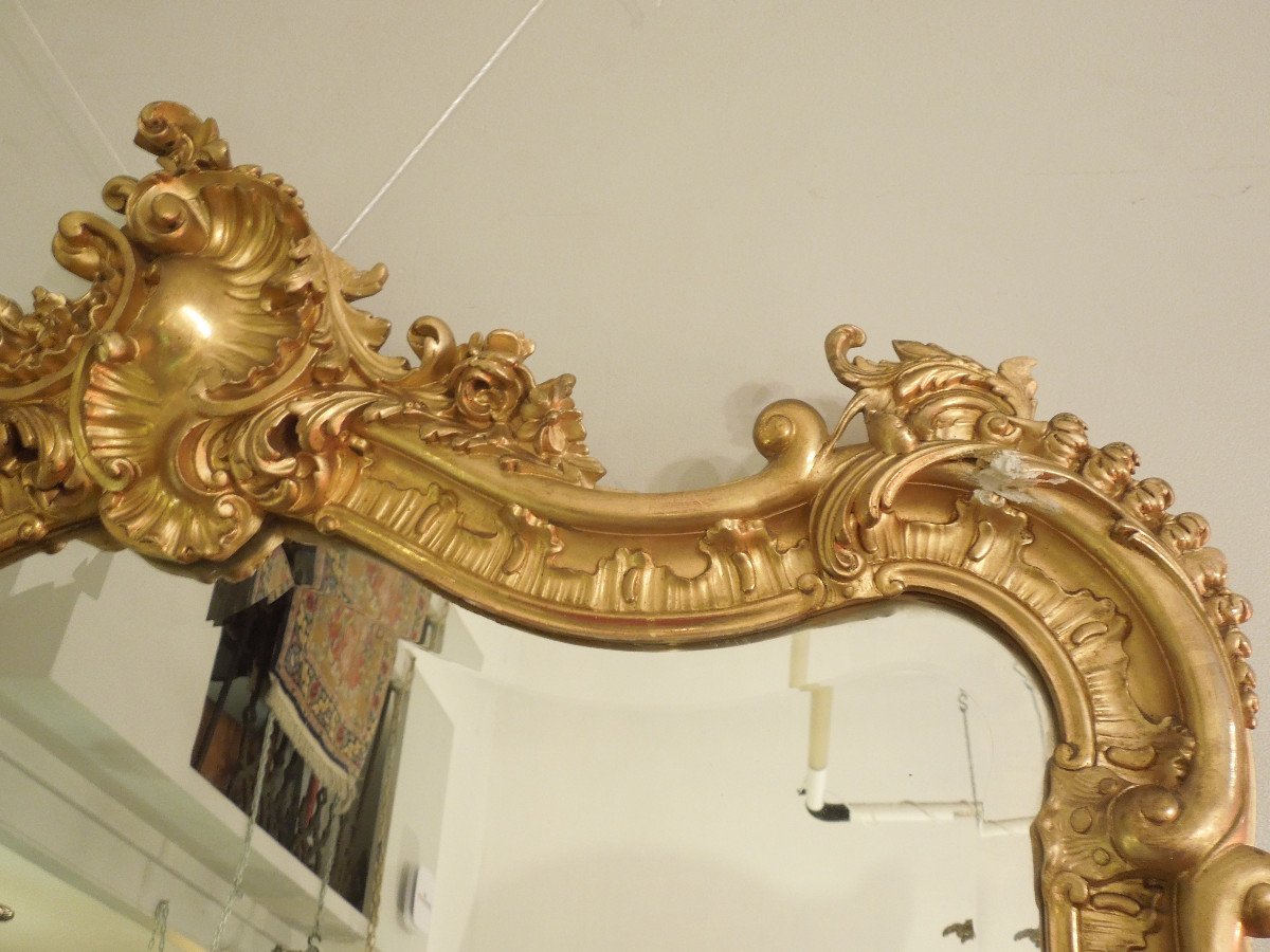 Stucco And Golden Wood Fireplace Mirror Epoque XIX Em-photo-3