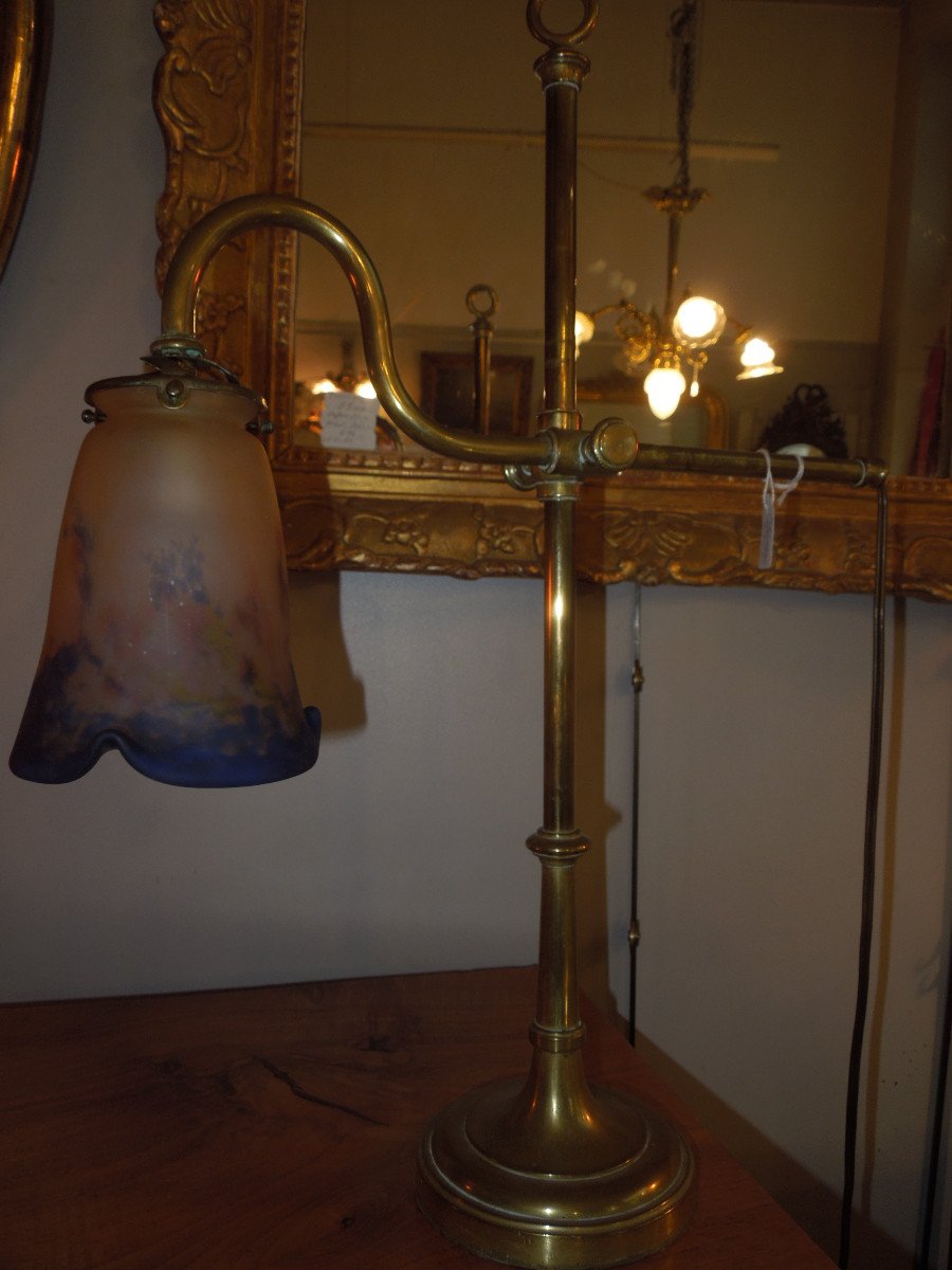 Art Deco Period Desk/living Room Lamp Signed Degue-photo-4