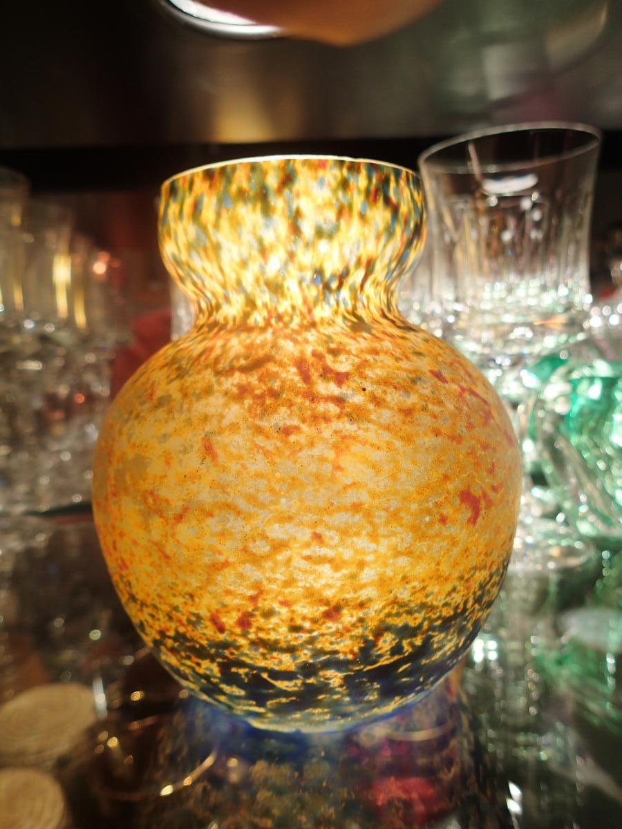 Vase En Patte De Verre Signé VIANNE Cras 38210 Décoration
