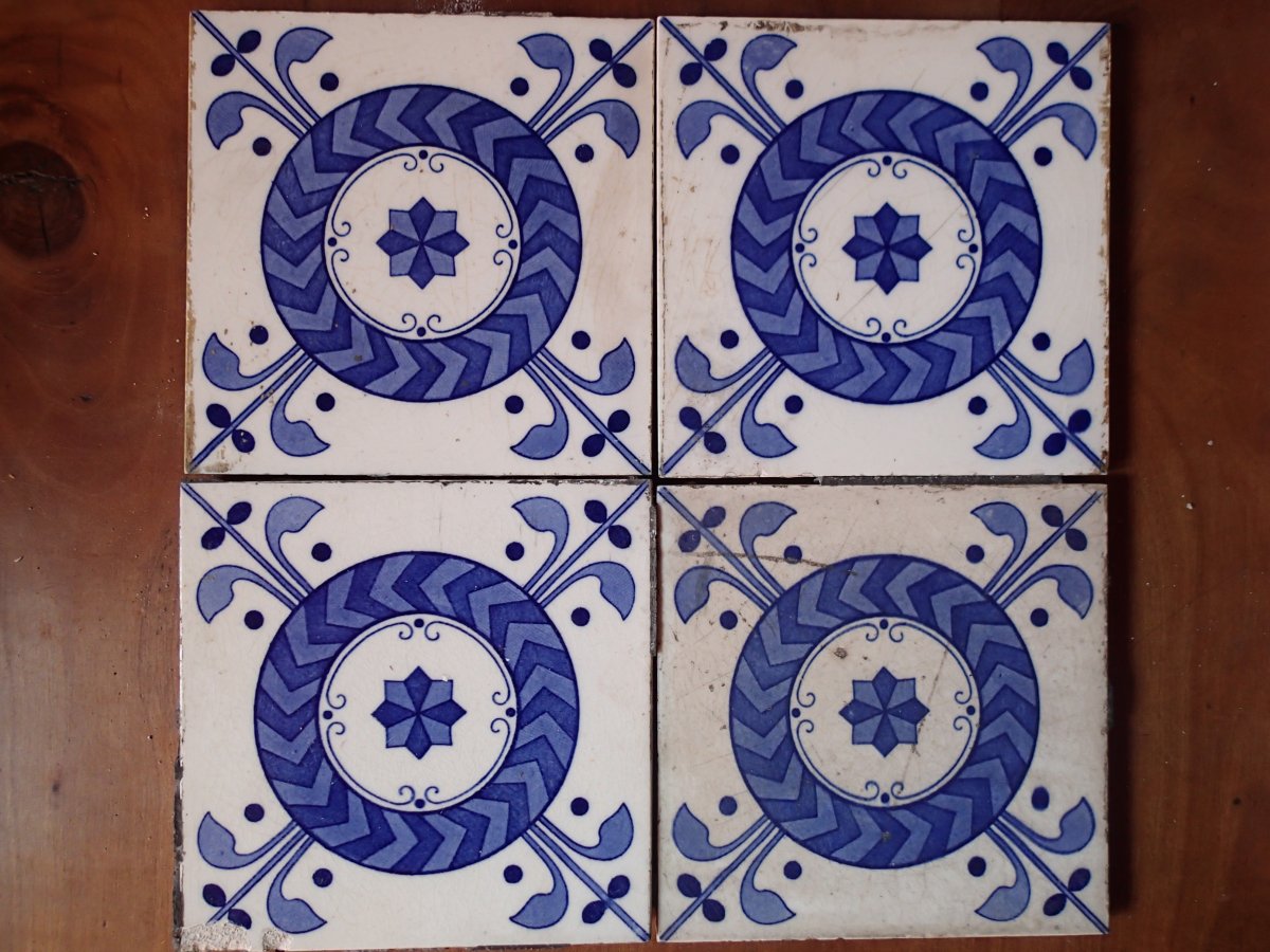 Lot Of Tiles Minton England Late 19th-photo-2