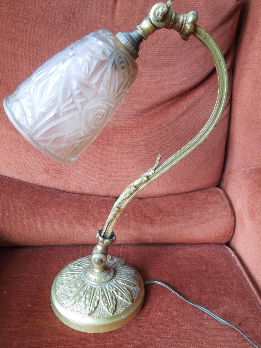 Gilt Bronze And Glass Pate Living Room Lamp 20/30-photo-1