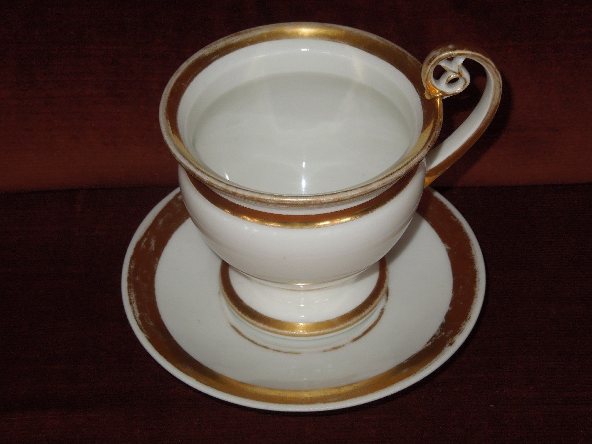 TASSE CAFÉ CHOCOLAT sous-tasse décor frise grande fleur orange seventies Arcopal EUR 4,50 - FR