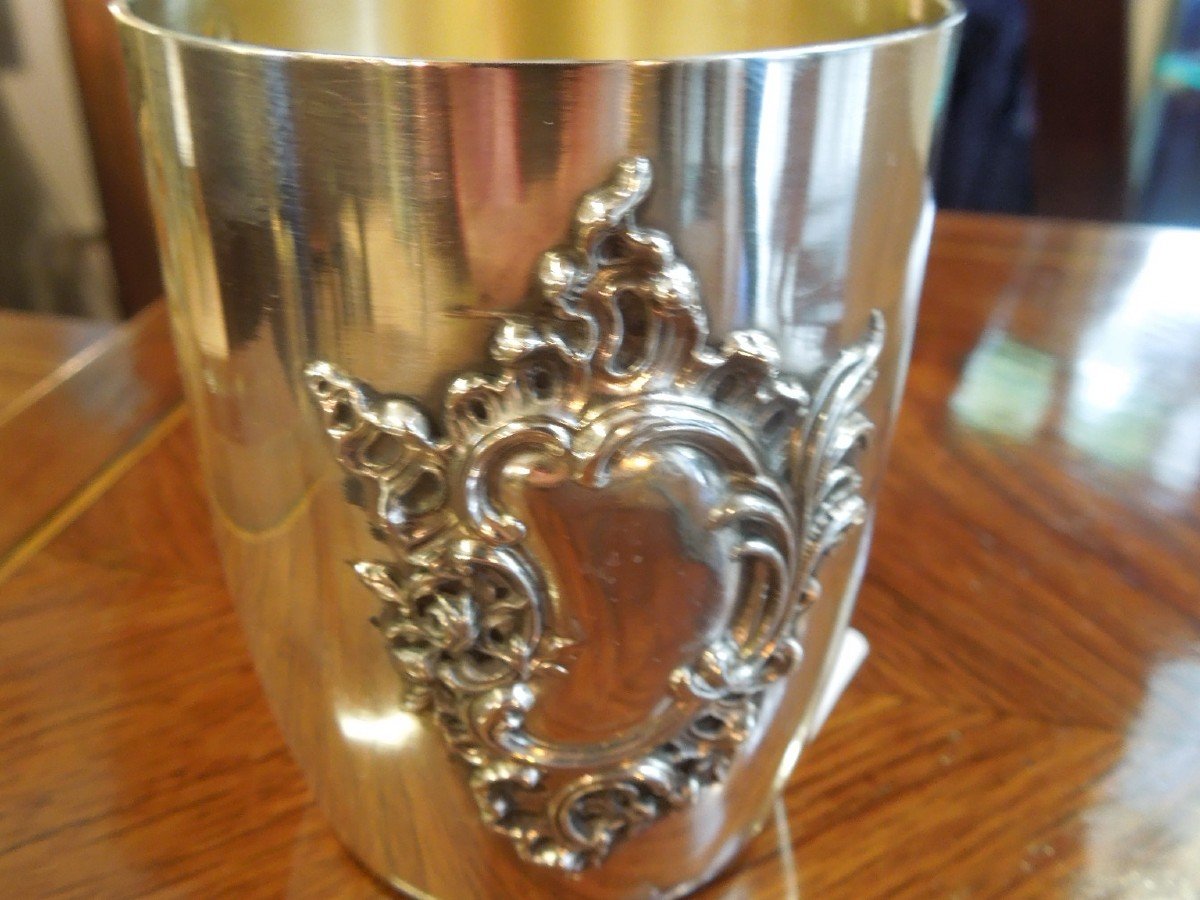 Timbale Argent Massif Epoque Art Deco