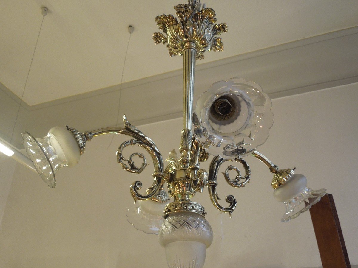 Gilt Bronze Chandelier 5 Lights-photo-2