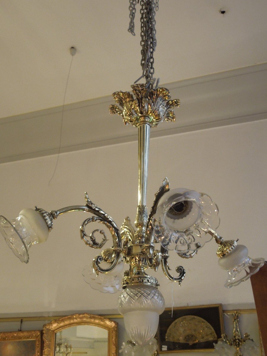 Gilt Bronze Chandelier 5 Lights-photo-3