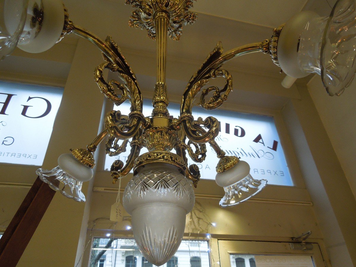 Gilt Bronze Chandelier 5 Lights