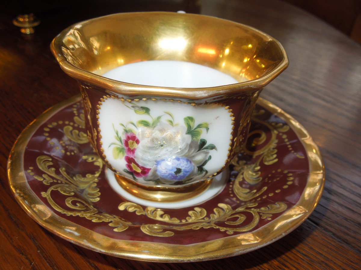 Paris Porcelain Cup And Saucer In The Taste Of Jacob Petit 19 Eme-photo-1