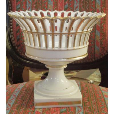 Small Ajouree Porcelain Basket From Paris Napoleon III Period
