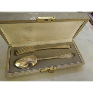 Christening Cutlery Sterling Silver Art Deco Style