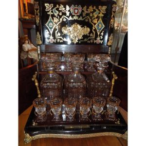 Cave A Liqueur Marqueterie Boulle Epoque Napoleon III