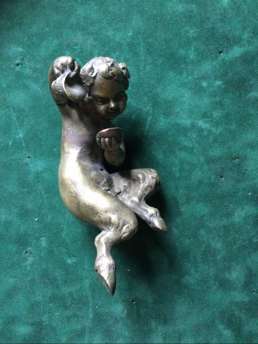 Un Amour Et Un Faune En Bronze XIXeme -photo-3