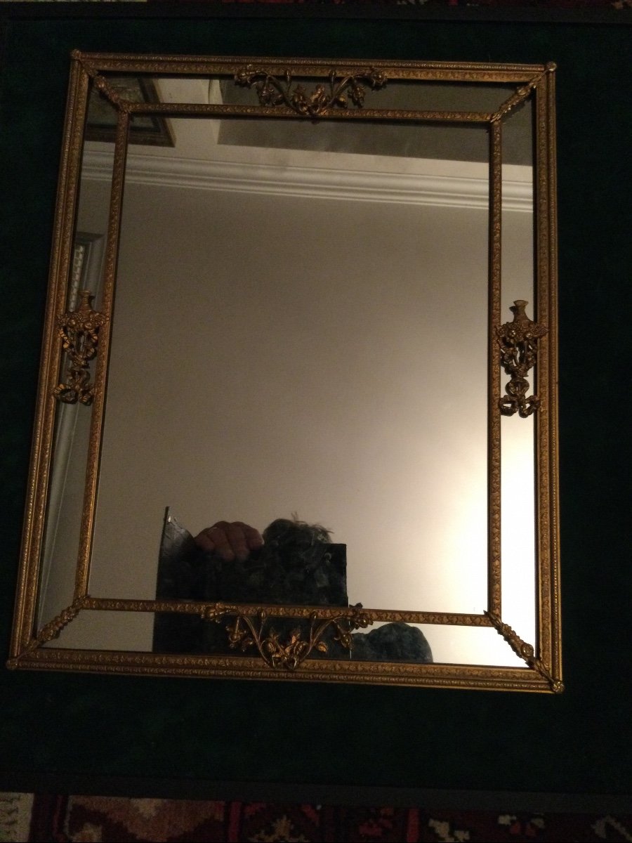 Miroir Monture Bronze Doré 