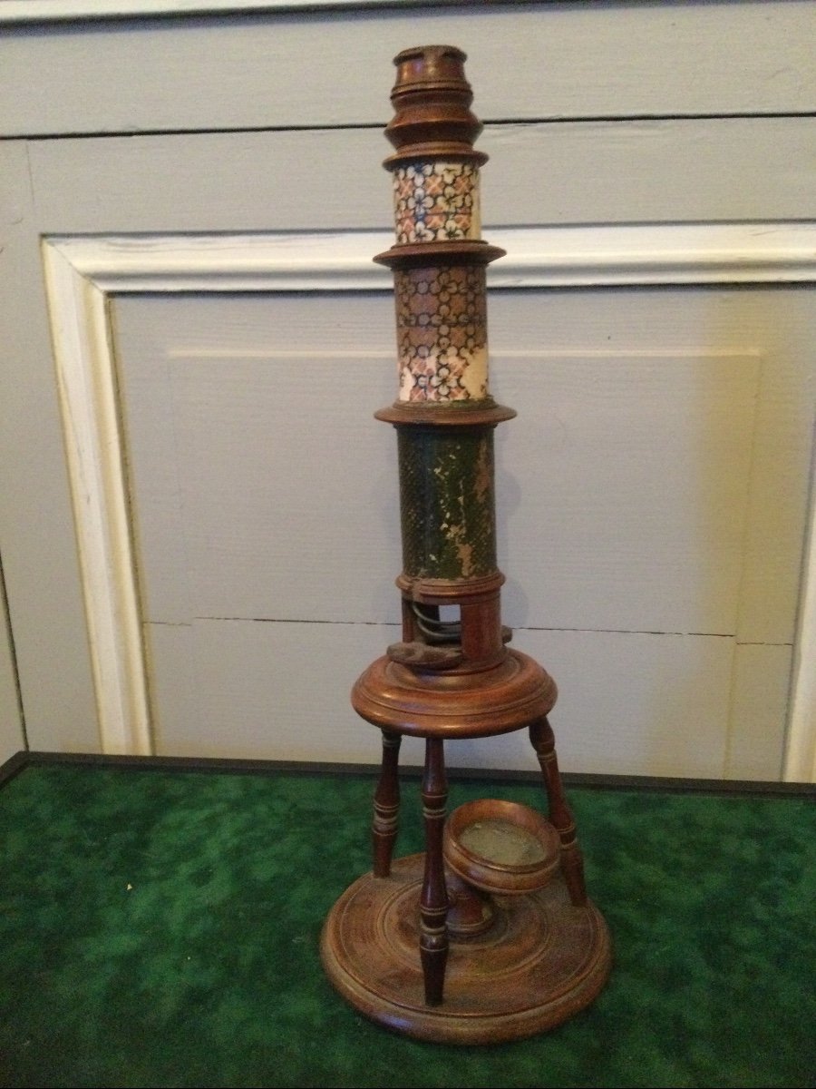 Microscope Type Nuremberg Bois Et Papier époque XVIIIéme 