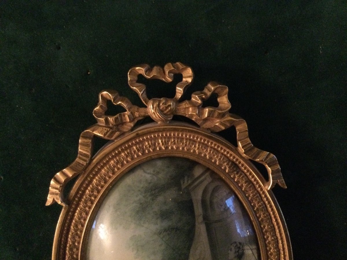 Gilt Bronze Frame Louis XVI Style Curved Glass-photo-4