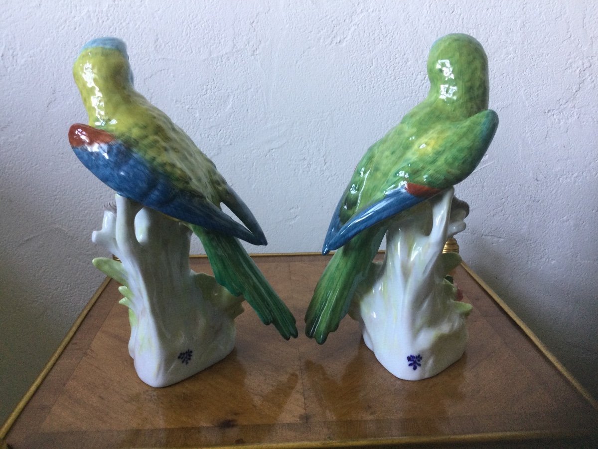 Pair Of Porcelain Parrots-photo-3
