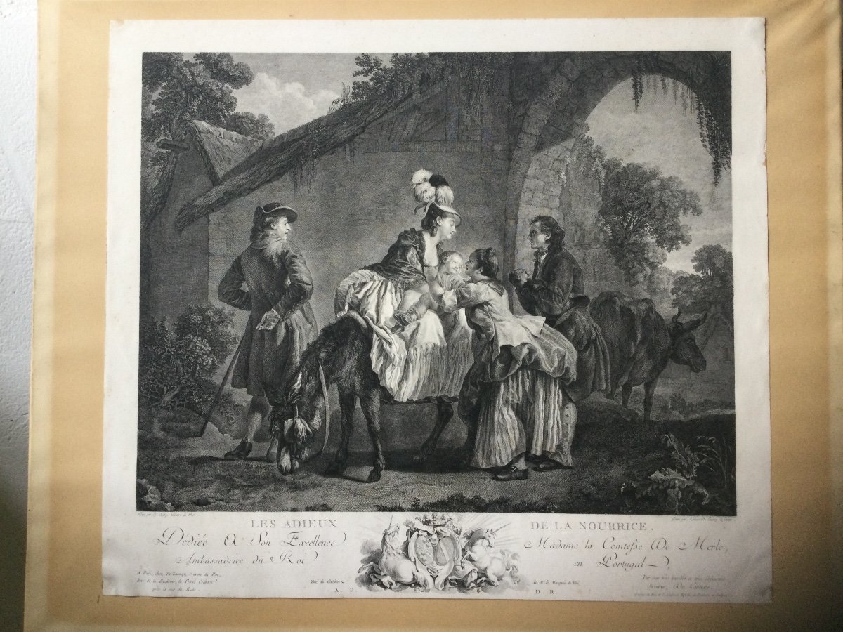 Engraving The Farewells Of The Nurse By Robert De Launay Le Jeure