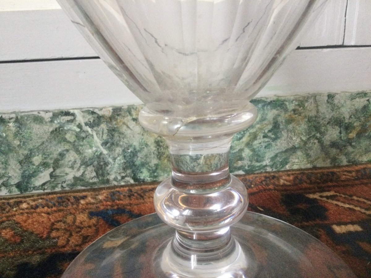 Very Large Pair Of Crystal Pharmacy Ewers Height 70 Cm-photo-4