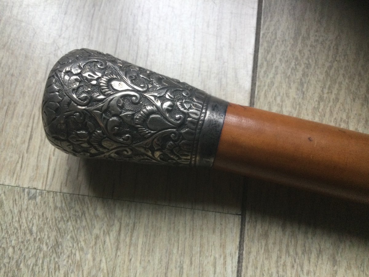 Cane Shaft In Malacca Silver Knob -photo-1