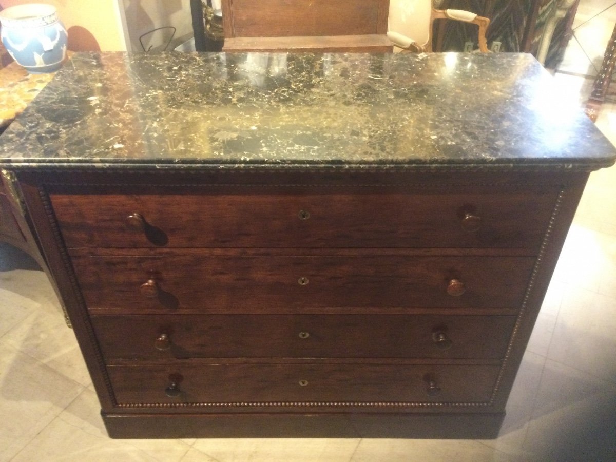Jacob Stamped Tiger Mahogany Commode