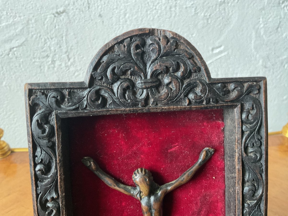 Christ En Bronze Patiné époque XVéme -photo-3