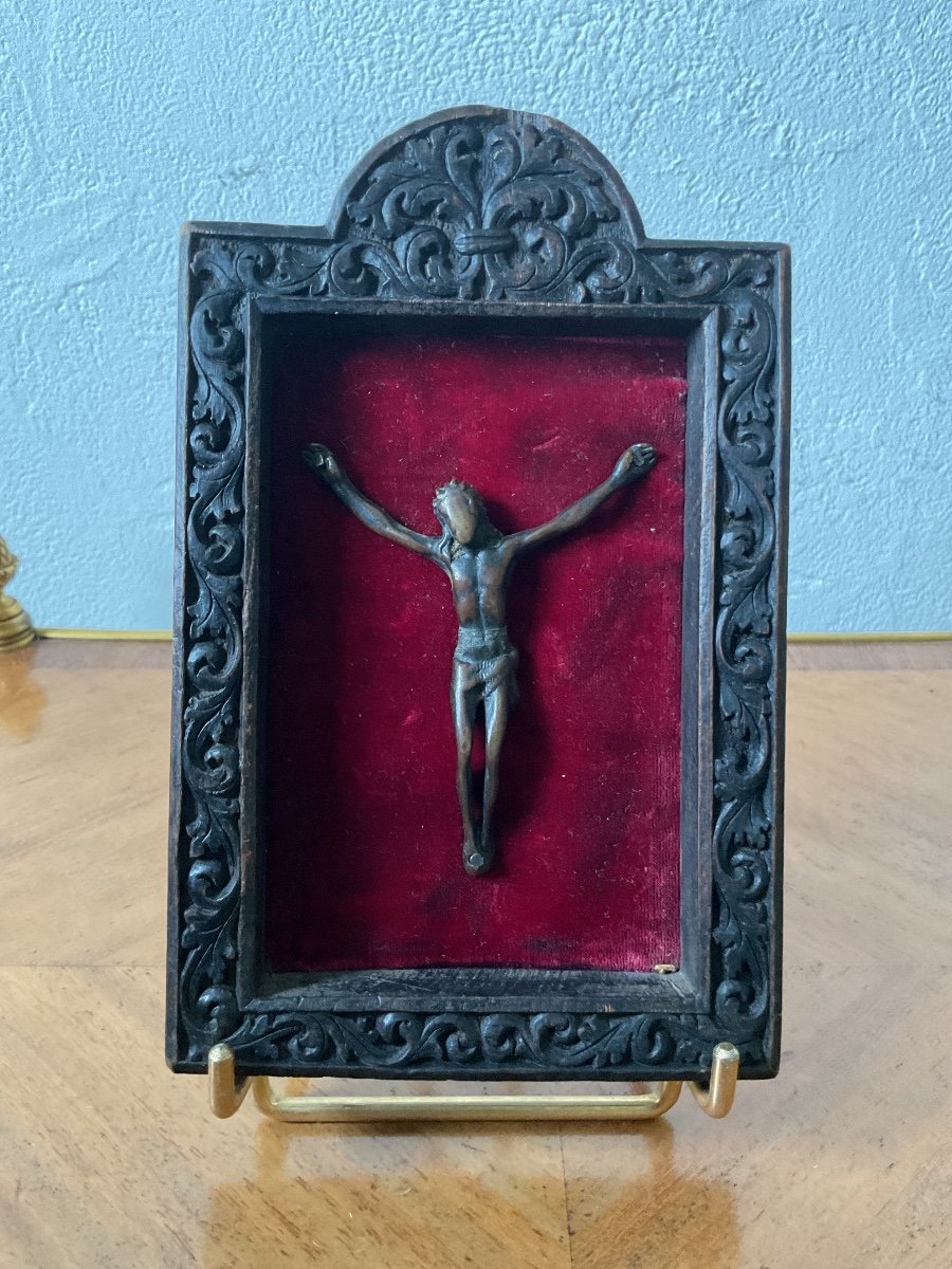 Christ En Bronze Patiné époque XVéme 