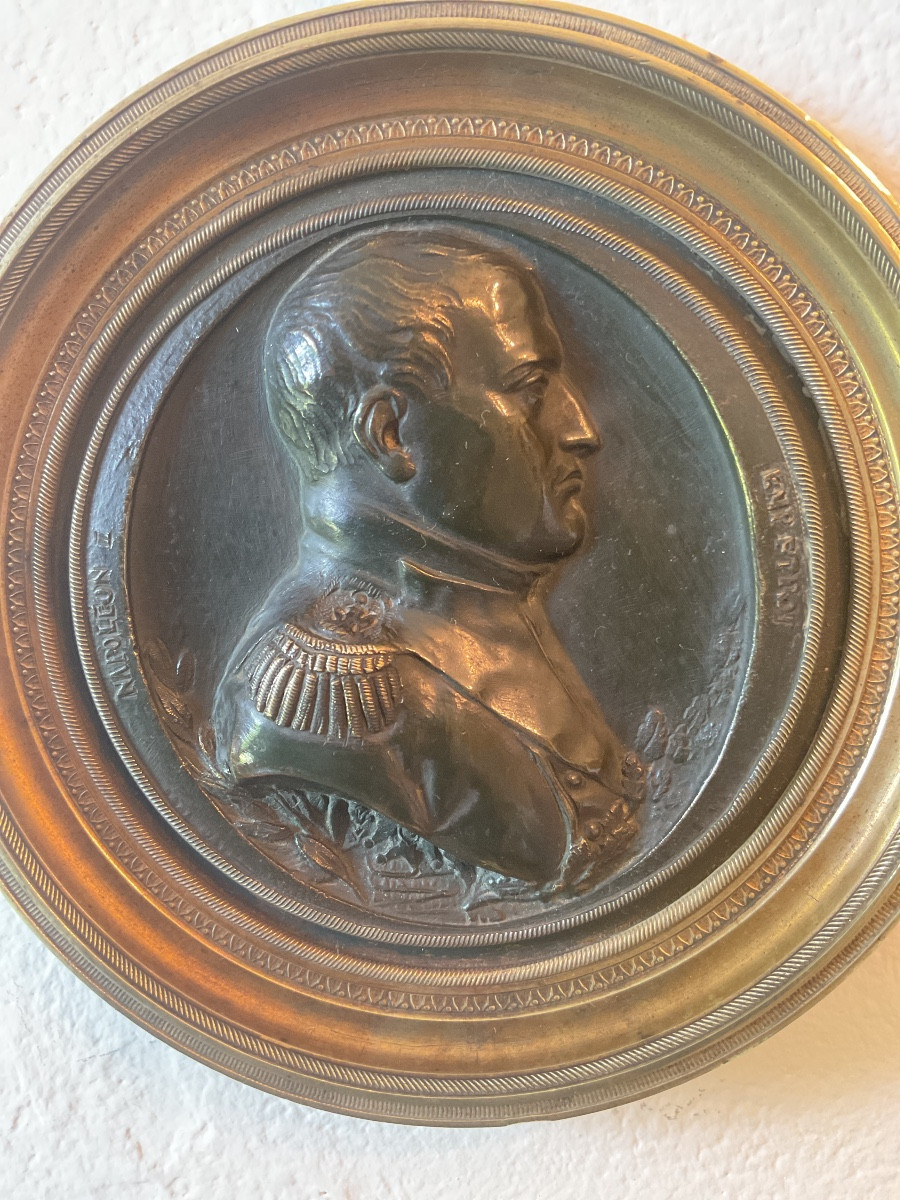 Miniature En Bronze De Napoléon En Buste De Profil -photo-2
