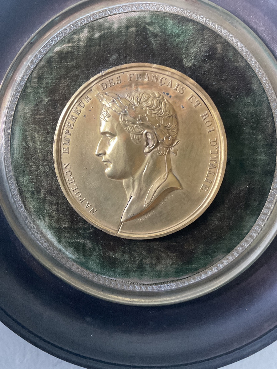 Bronze Medal Of Napoleon In Bust Signed Galle-photo-2