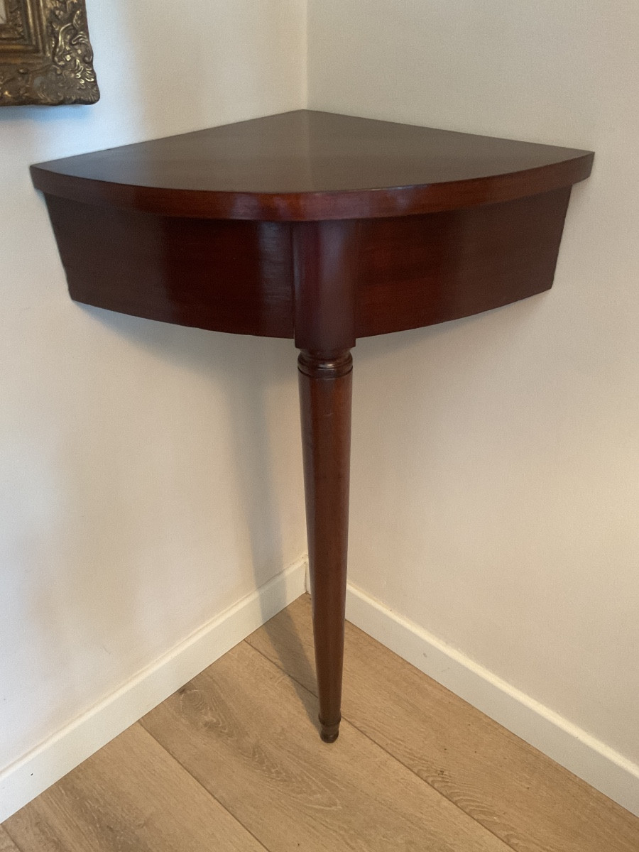 Paire console D’encoignure En Acajou Louis XVI -photo-2