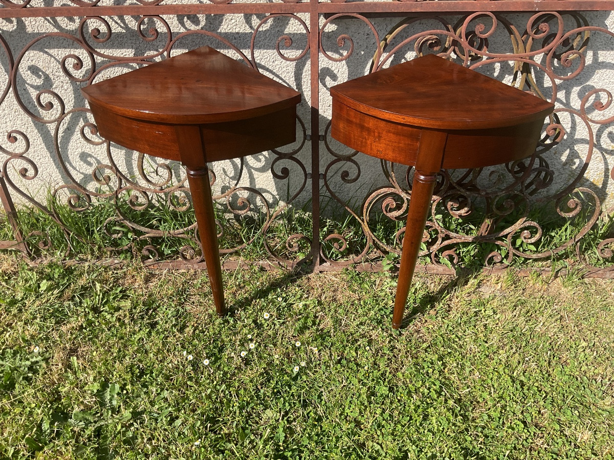 Paire console D’encoignure En Acajou Louis XVI 