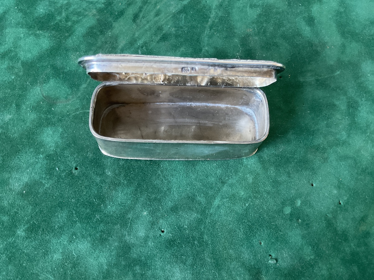 Silver Hunting Decor Snuffbox, English Work -photo-2
