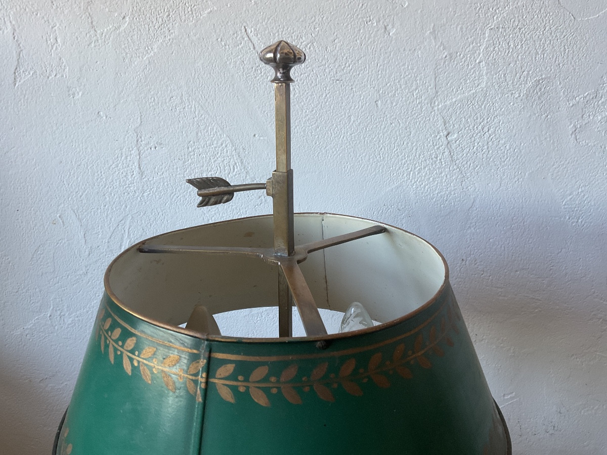 Lampe bouillotte en bronze argenté style Louis XVI-photo-4