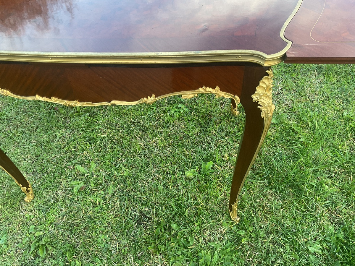 Rare Italian-style Marquetry Center Table With Extensions -photo-2