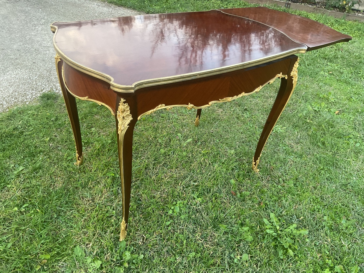 Rare Italian-style Marquetry Center Table With Extensions -photo-4