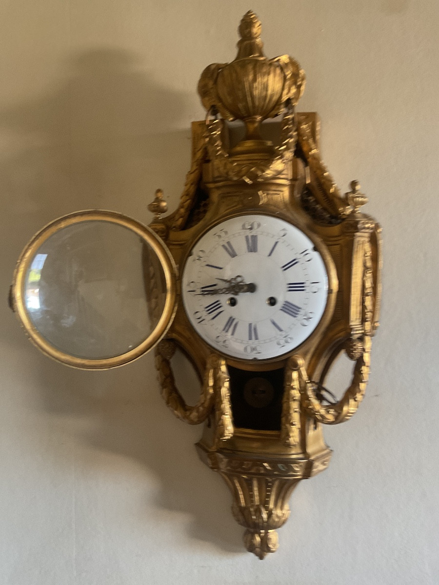 Grand cartel en bronze doré haut 72 cm-photo-2