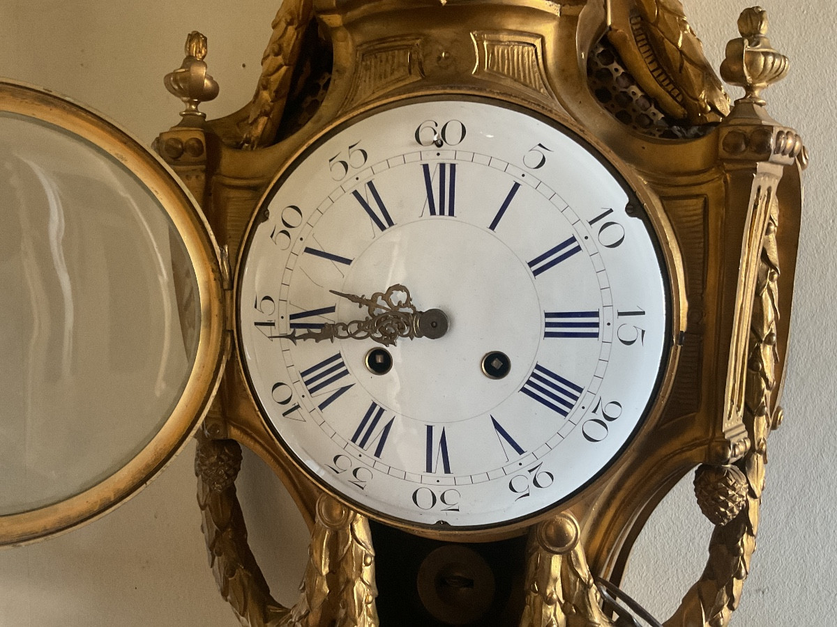 Grand cartel en bronze doré haut 72 cm-photo-3