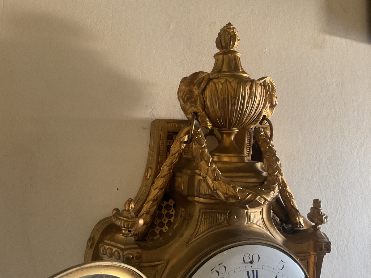 Grand cartel en bronze doré haut 72 cm-photo-1