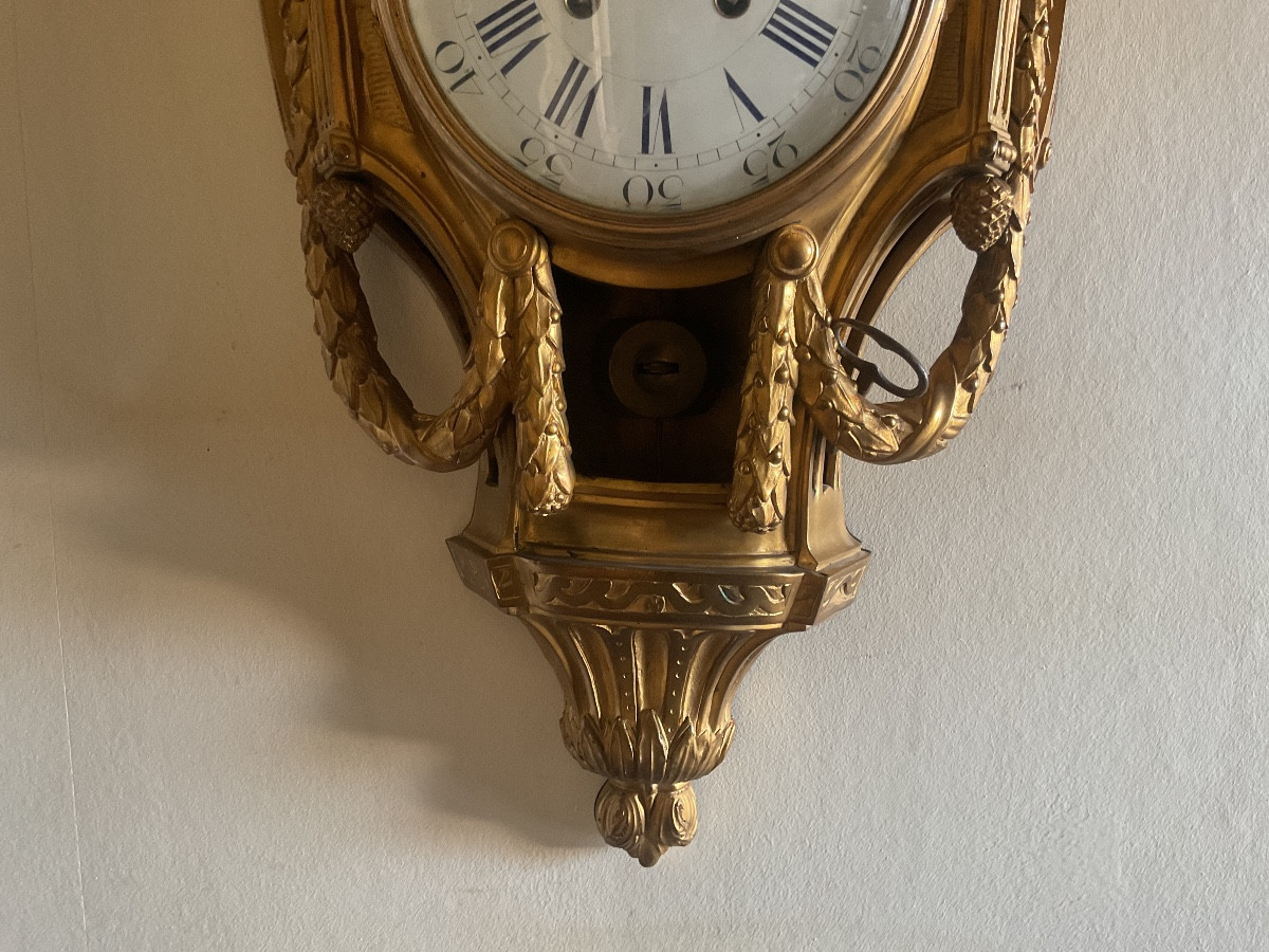 Grand cartel en bronze doré haut 72 cm-photo-2