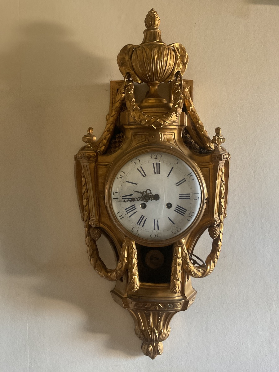 Grand cartel en bronze doré haut 72 cm