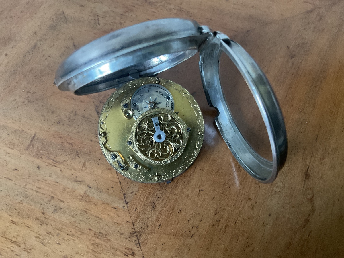 Silver Pocket Watch With Calendar -photo-2