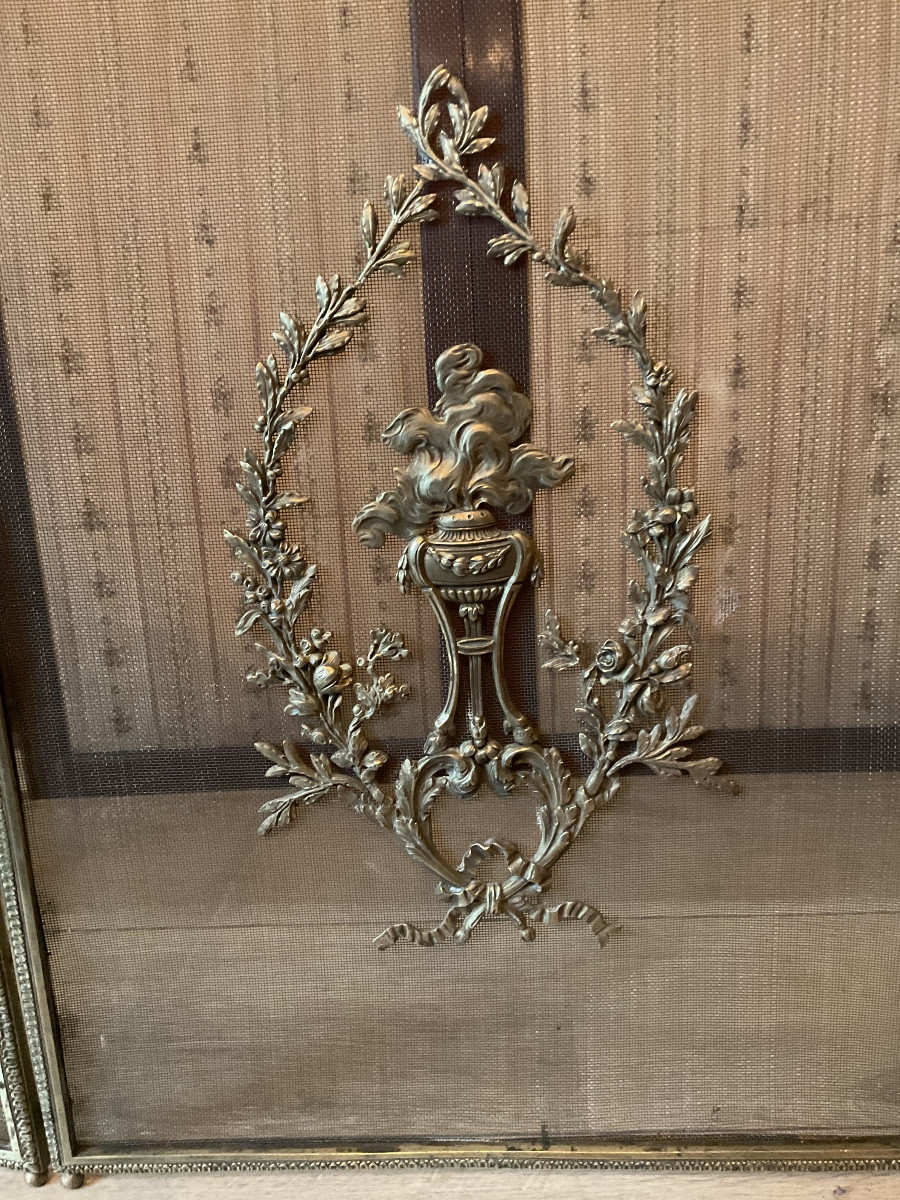 Louis XVI Style Bronze Fire Screen -photo-2