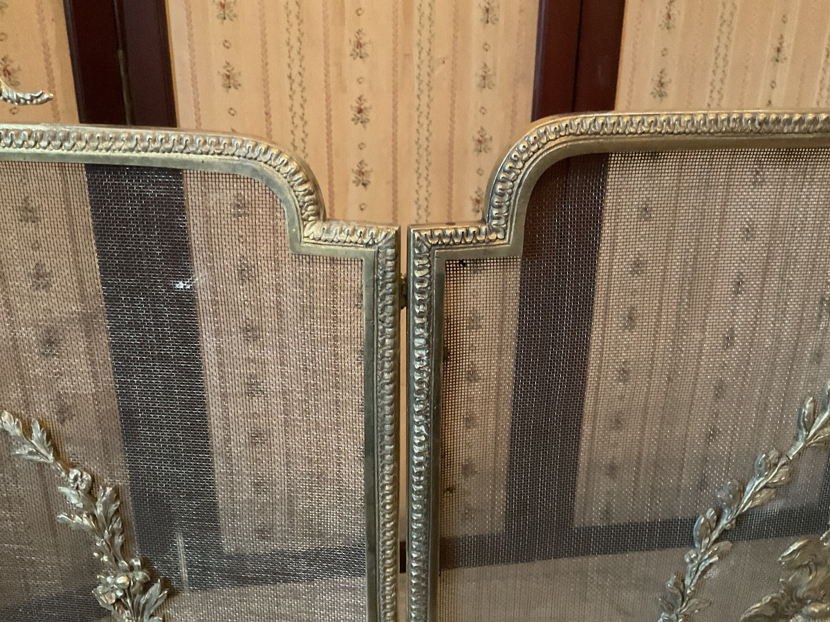 Louis XVI Style Bronze Fire Screen -photo-2