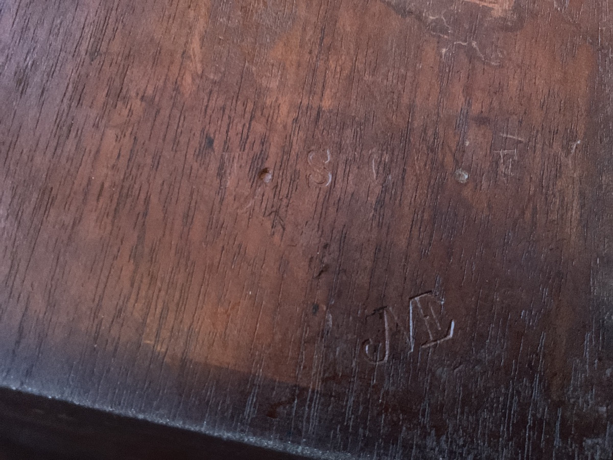 Guéridon en acajou époque LouisXVI estampillé de F Schey -photo-1