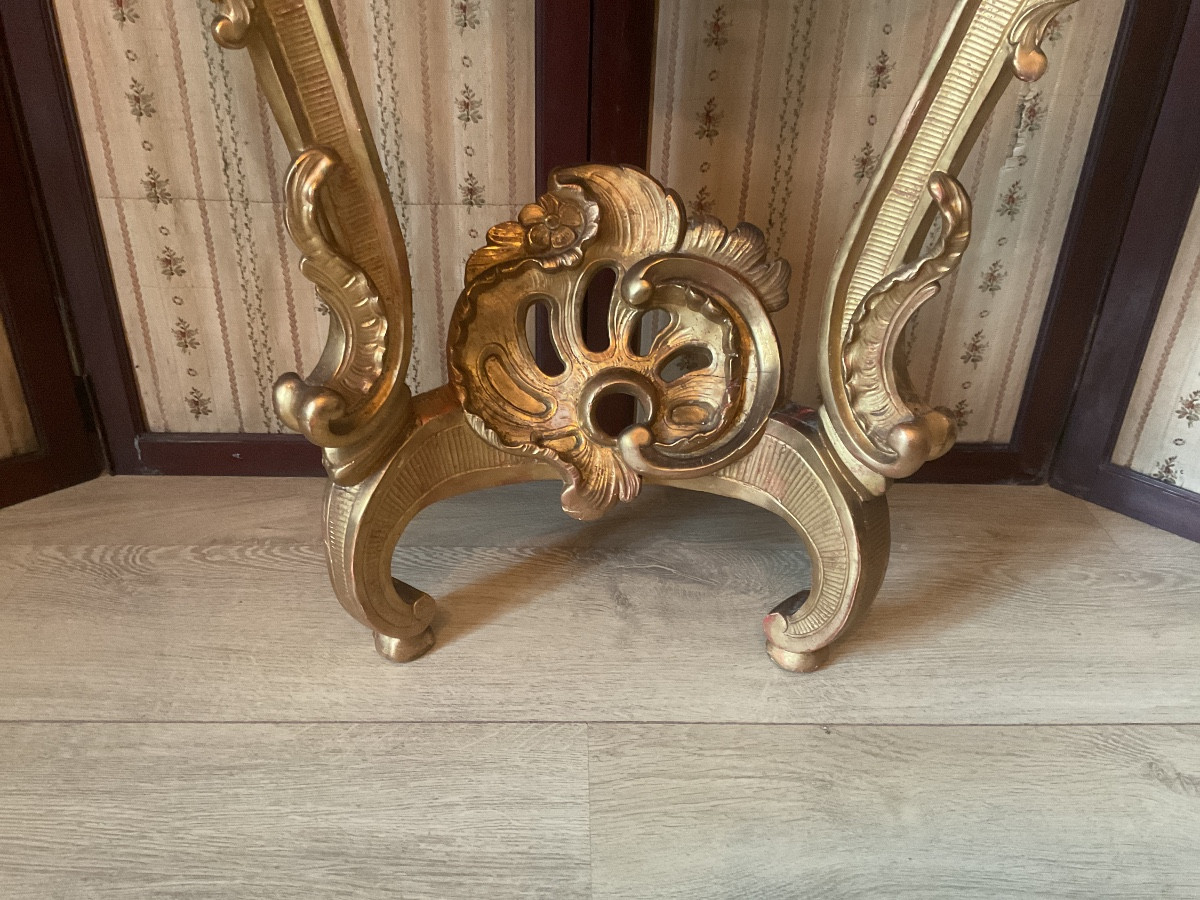 Console époque Louis XV en bois doré -photo-3
