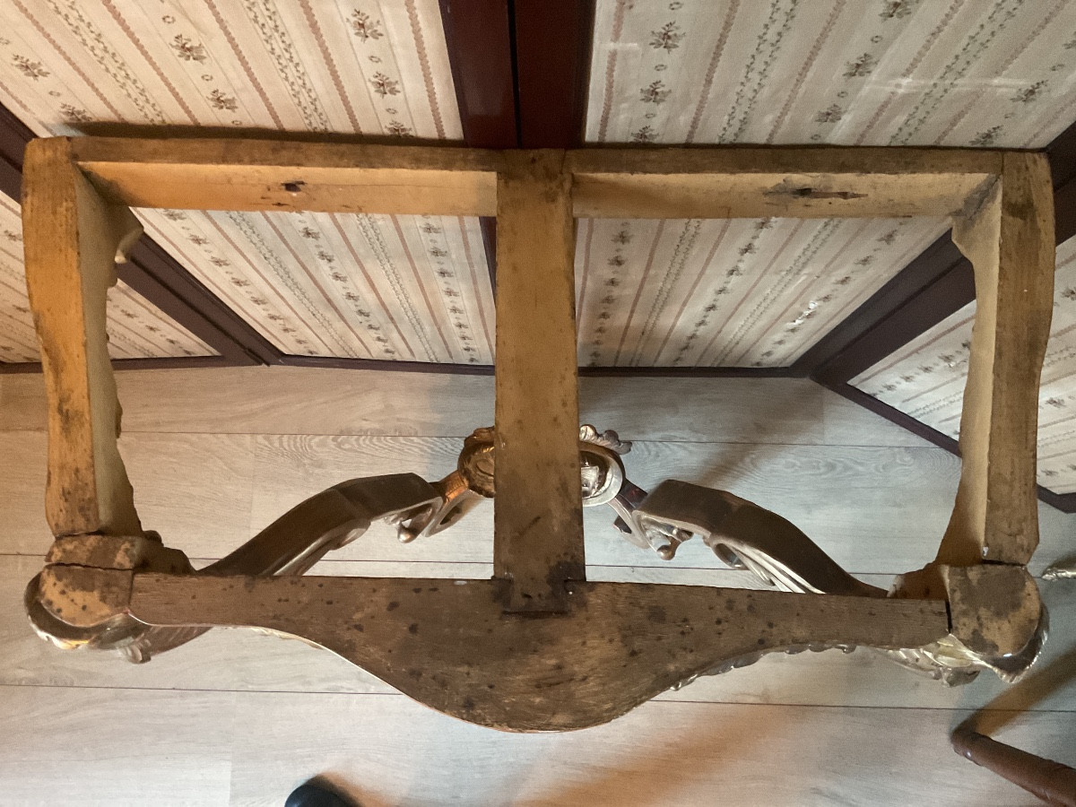Console époque Louis XV en bois doré -photo-3