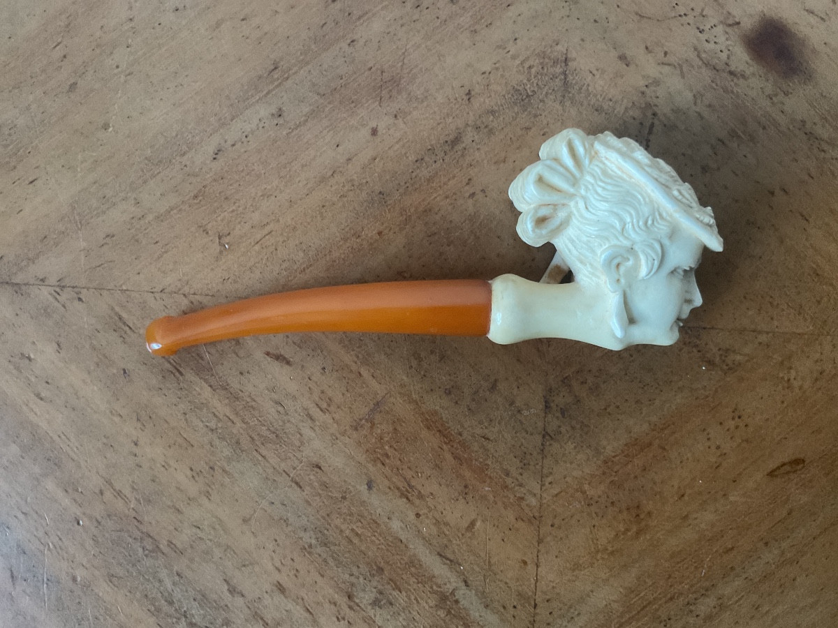 Pipe en écume de mer décor d’une élégante -photo-2